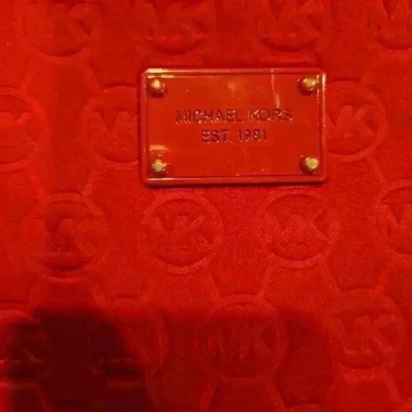 Michael Kors Red Neoprene Signature Crossbody Bag - Picture 9 of 14